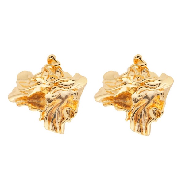 NWT AMBER SCEATS Women's Amber Sceats Reese Sculptural 24K Gold Plated Earrings - Picture 1 of 8